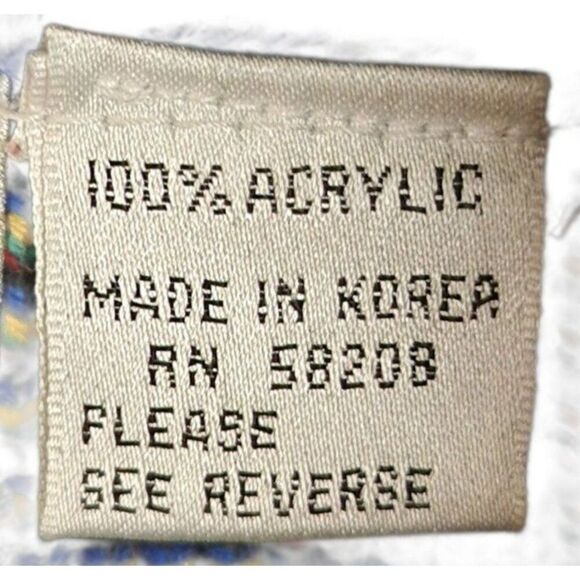 Vintage 80s Geometric Sweater Womens Size L Multi Black Oversized - Picture 6 of 7